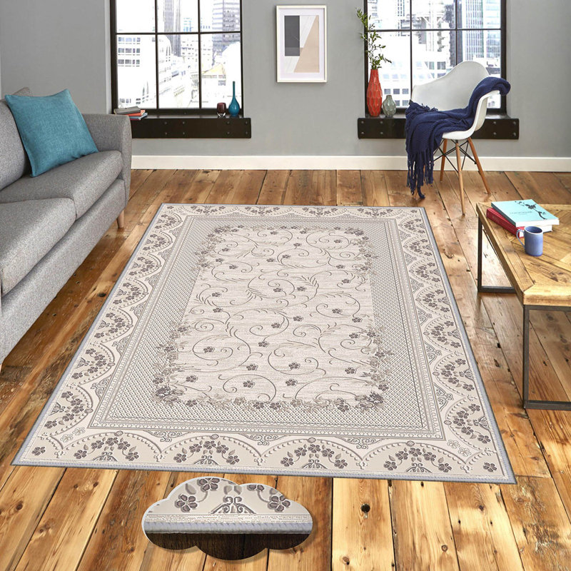 Stylish Woven Carpet, 5.2 x 7.5 Feet | 100% Polyester, 0.3 in Pile Height, Antibacterial, Non-Slip PVC Dot Underside | Machine Washable, 3D Digital Print | Perfect for Living Room, Bedroom & Home Décor