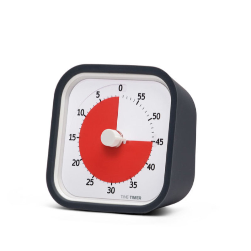 Charcoal Gray 60-Minute Visual Timer with Silicone Cover