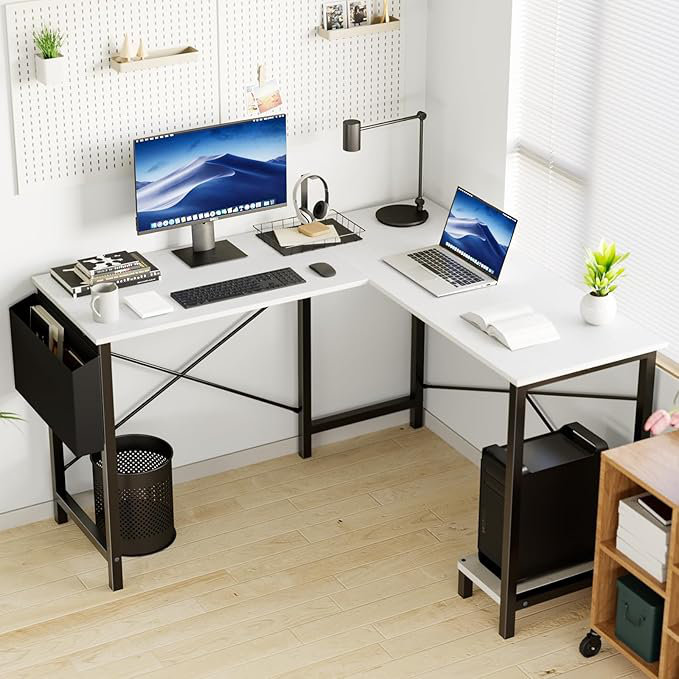 Inbox Zero Desk Gaming Computer 50 Inch Reversible Corner Table PC Work ...