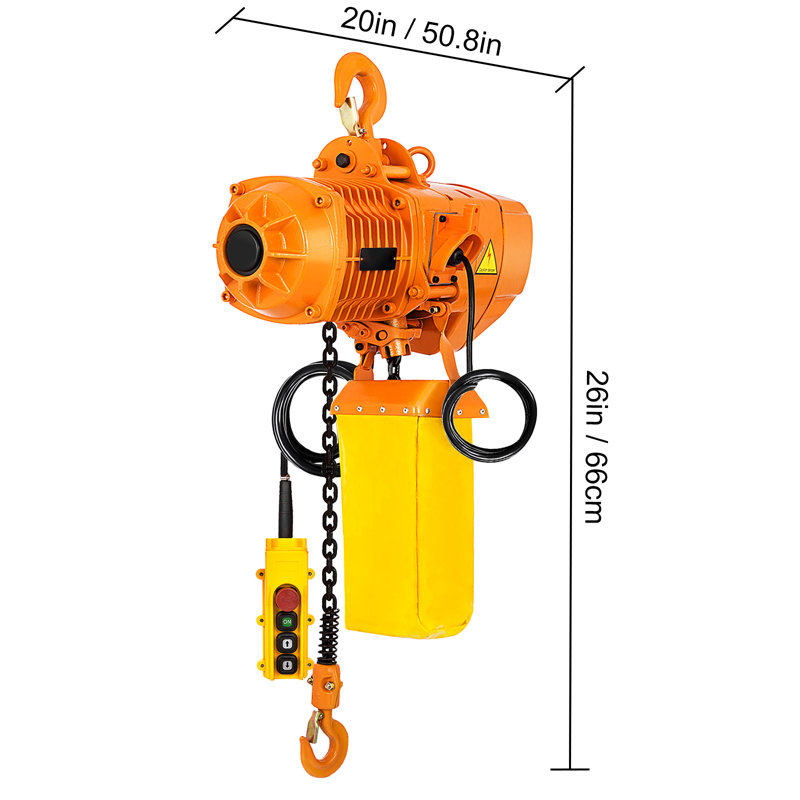 2200LBS Double Electric Chain Hoist, Yellow