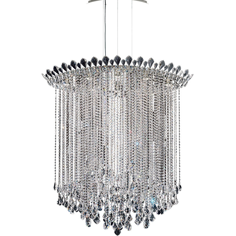 Trilliane 8-Light Clear Crystal Stainless Steel Chandelier