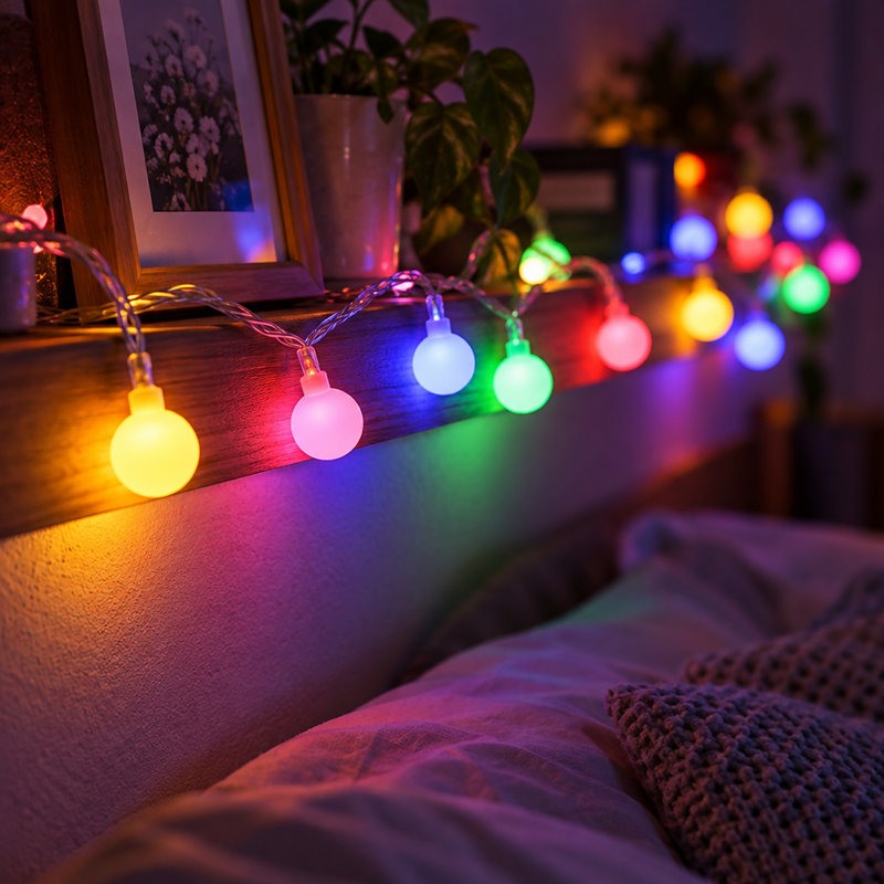 33ft 100-LED Multicolor Globe String Lights with 8 Modes, Plug-in, IP44 Rated for Indoor/Outdoor Christmas, Patio