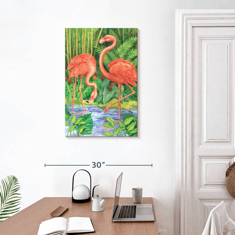 Brampt Bamboo Flamingo, 30" H x 20" W