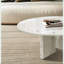 Ensemble de tables basses en marbre blanc naturel Snow Mountain pour salon, 2 tailles semi-polies avec un caractère unique