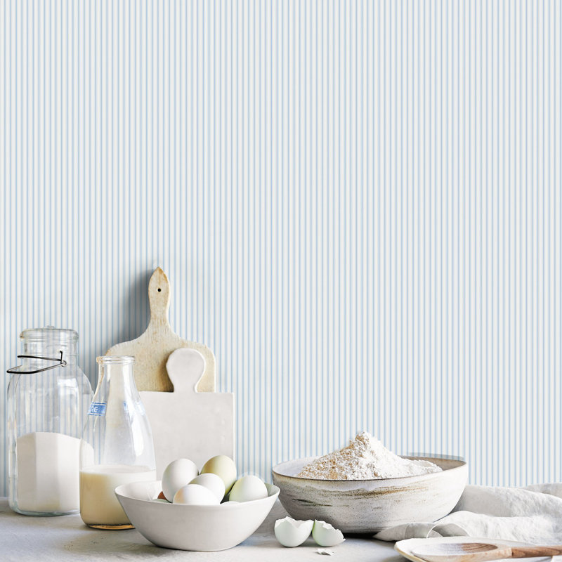 Miniatures 3 Collection Ticking Stripe Wallpaper Roll, Red