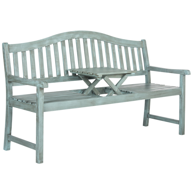 Banc de jardin en bois Volusia, Bleu maisonnette de plage