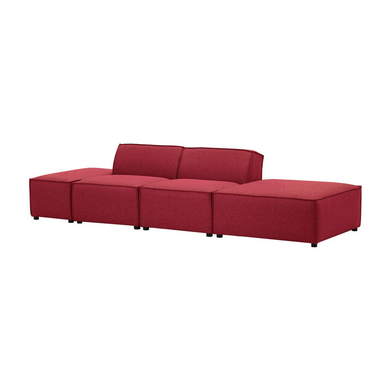 Rickart 4 Seater Sofa, Red