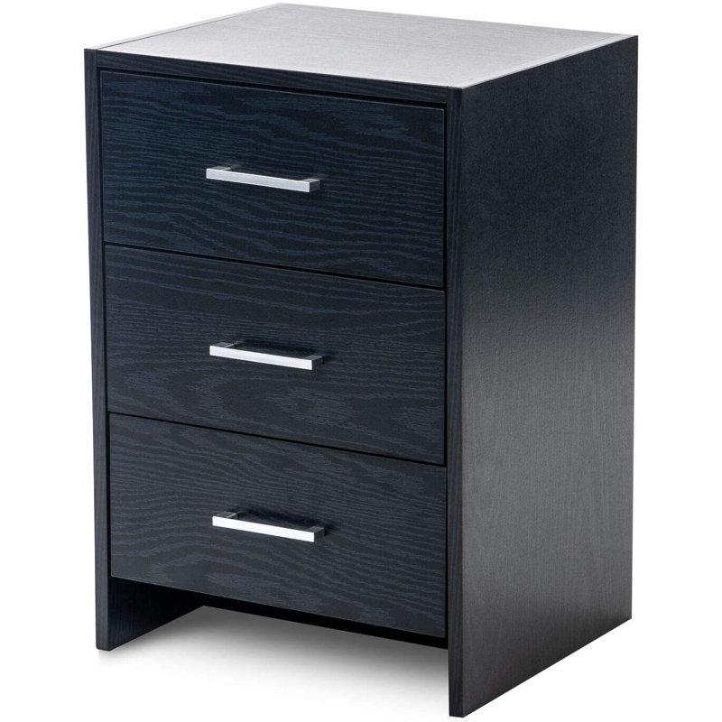 Gearld 40cm W 3 - Drawer Chest of Drawers, Black