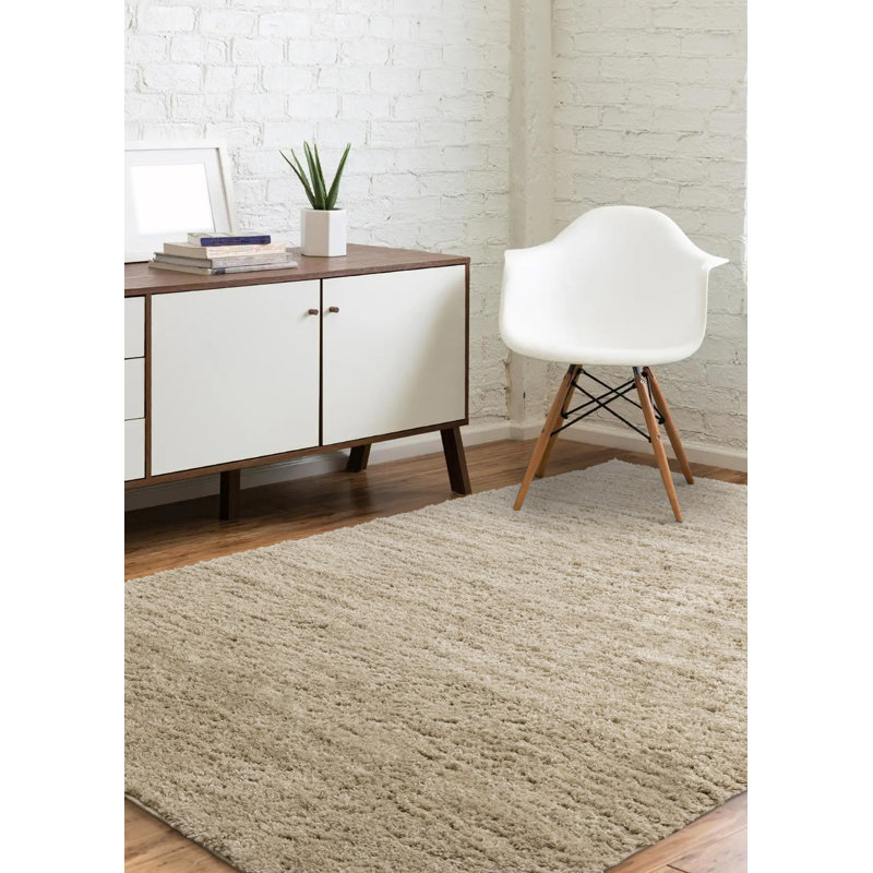 Tapis beige à poils longs Hammersmith, Rectangle 7 pi 10 po x 10 pi 6 po