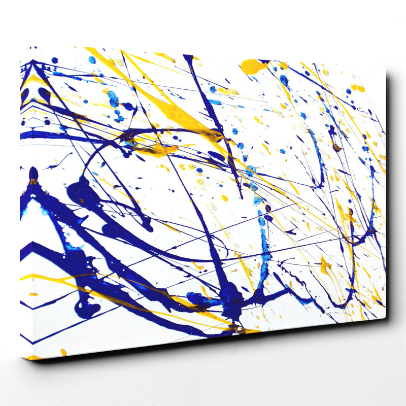 Colourful Paint Splash Abstract - Wrapped Canvas, 50cm H x 76cm W