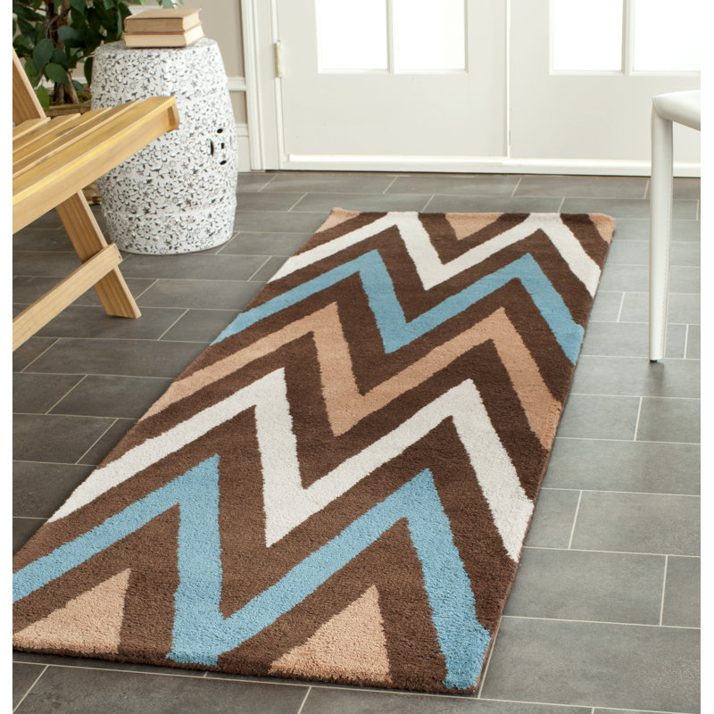 Teresita Hand Tufted Wool Chevron Rug, Runner 2'3" x 7'