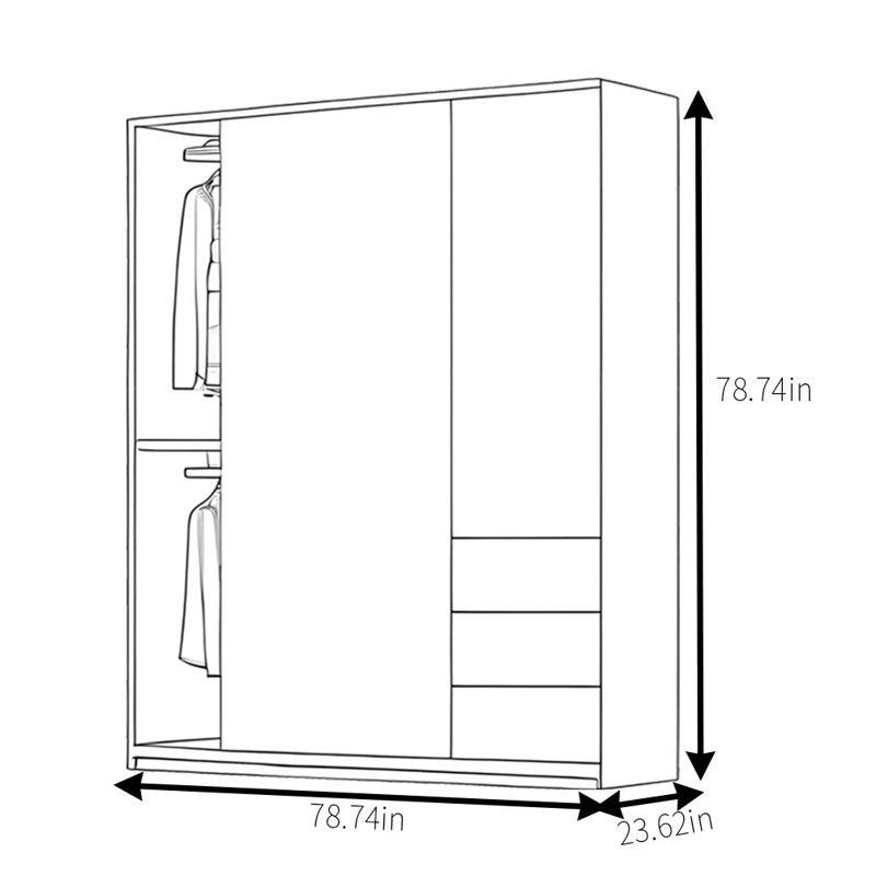 Armoire classique rétro, H 78,74 po x l 78,74 po x P 23,62 po