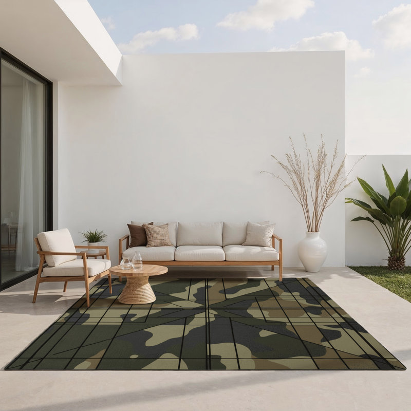 Shield Flow Indoor And Outdoor Area Rug, Rectangle 4' x 6'
