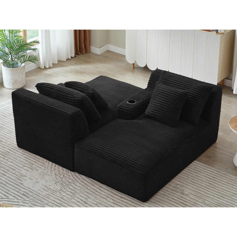 Méridienne double Corduroy, Noir