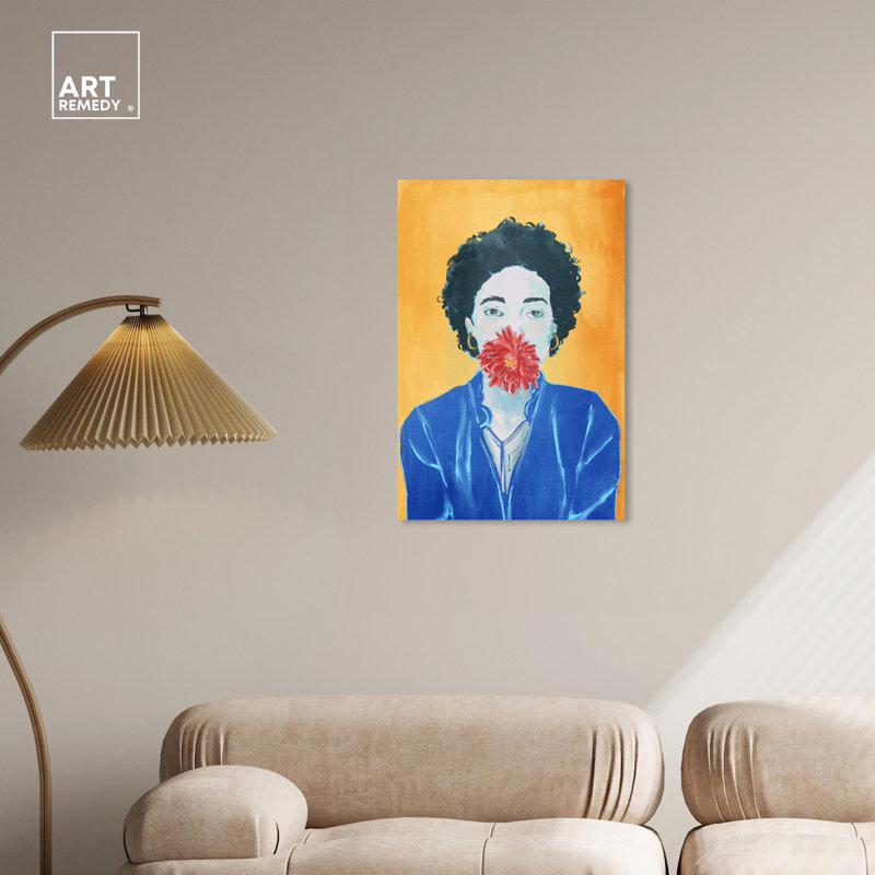Silence with a Flower Gallery Wrapped Canvas Art Print