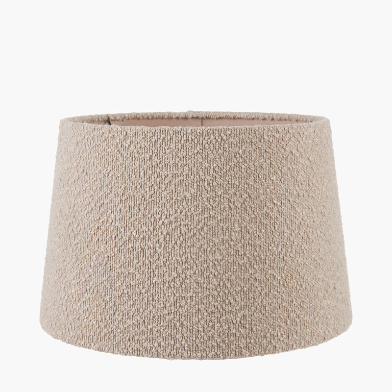 Round Boucle Lamp Shade (Uno) , Taupe, 32cm H x 50cm W x 50cm D
