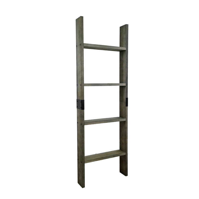 Échelle de couverture de style campagnard rustique 4 pieds, échelle en bois décorative inclinée au mur, bois de pin de style échelle