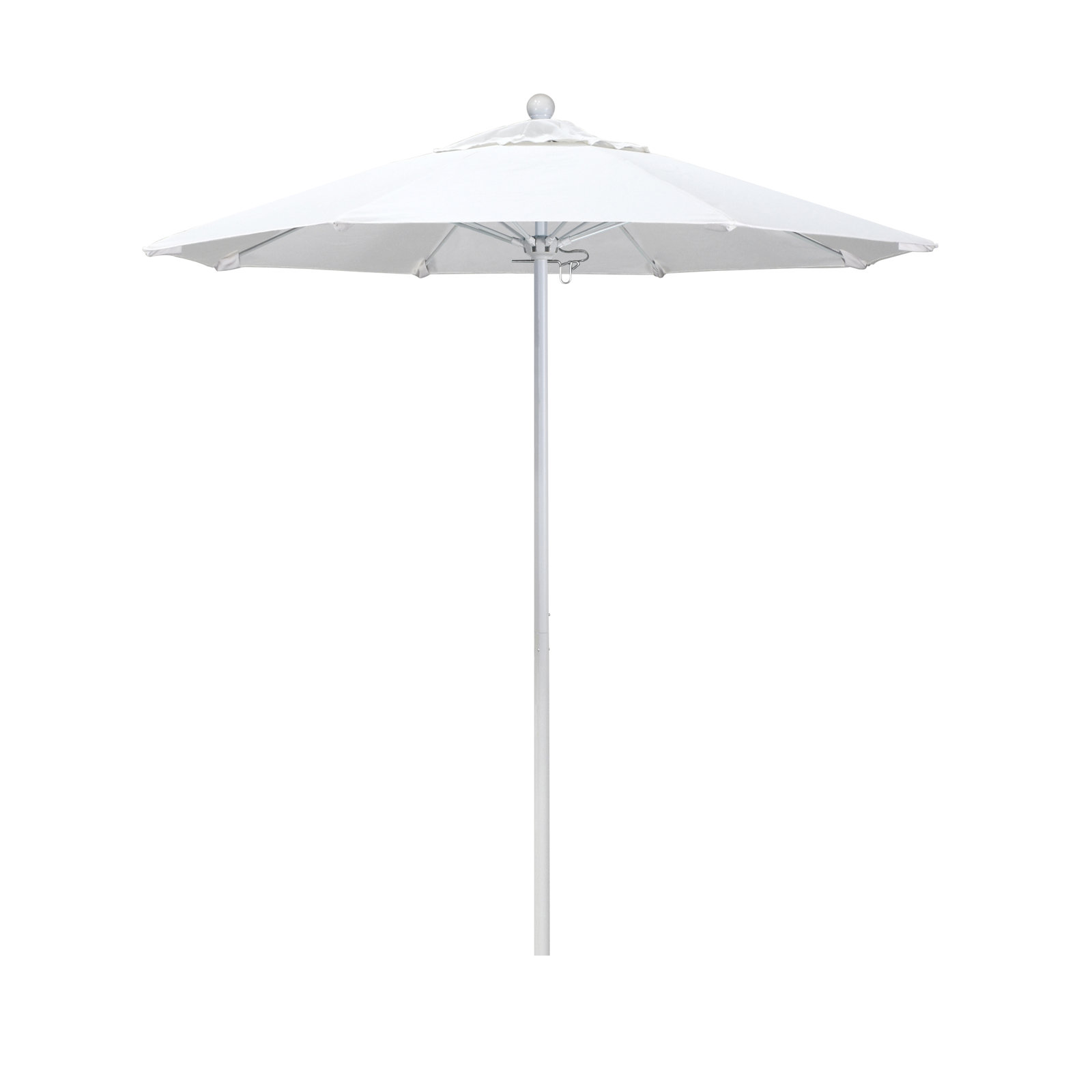 Hibo 7.5' Sunbrella® Umbrella, Silver Anodized, 90" W x 90" D, Natural Sunbrella� 1A