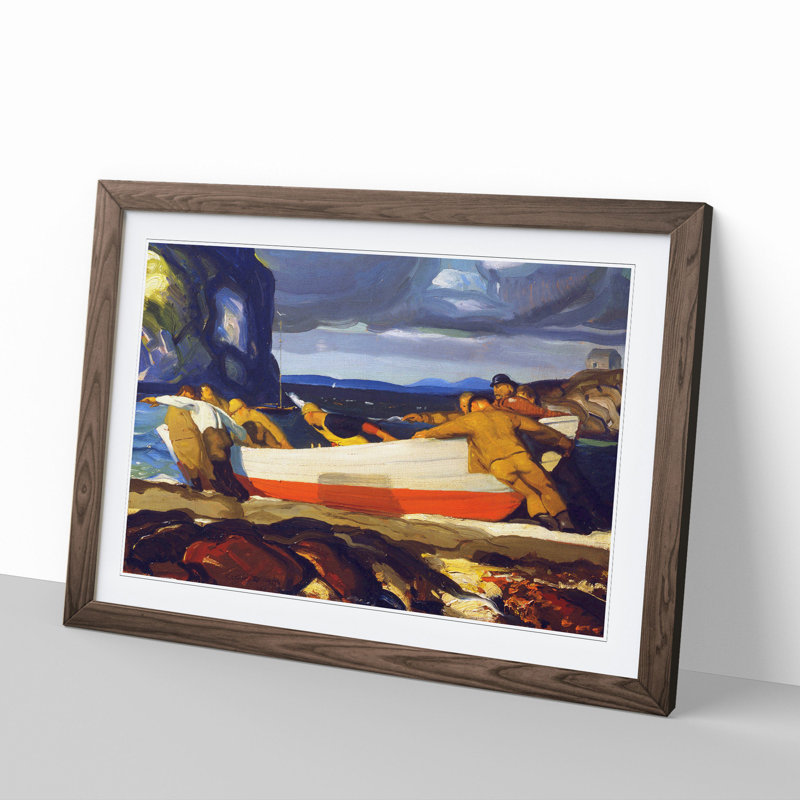 The Big Dory by George Bellows - Picture Frame Painting, Walnut Framed, 36cm H x 48cm W x 2cm D