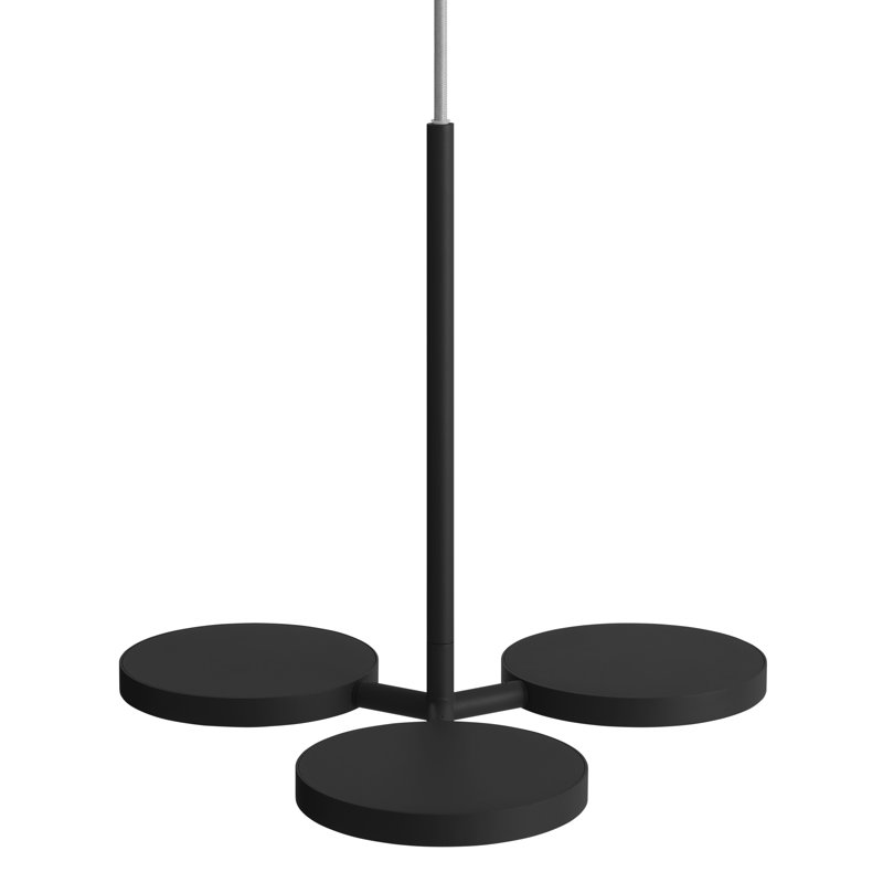Shine On 3 - Light LED Pendant, Black, 16" H x 15" W x 15" D