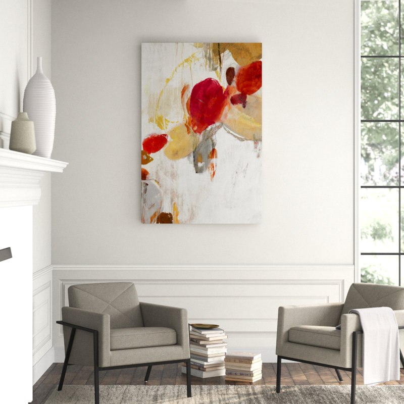 Raspberry Symphony II Painting by Sofia Fox, Knife Gel, 45" H x 30" W x 1.5" D