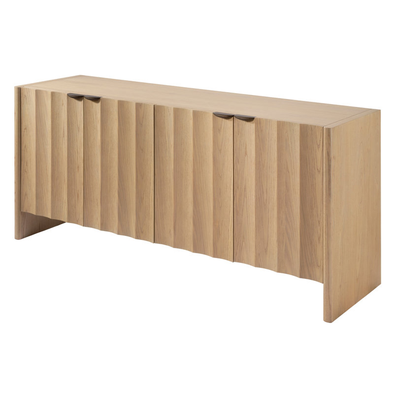 Finley Solid Wood Storage Cabinet, Natural Pale Oak