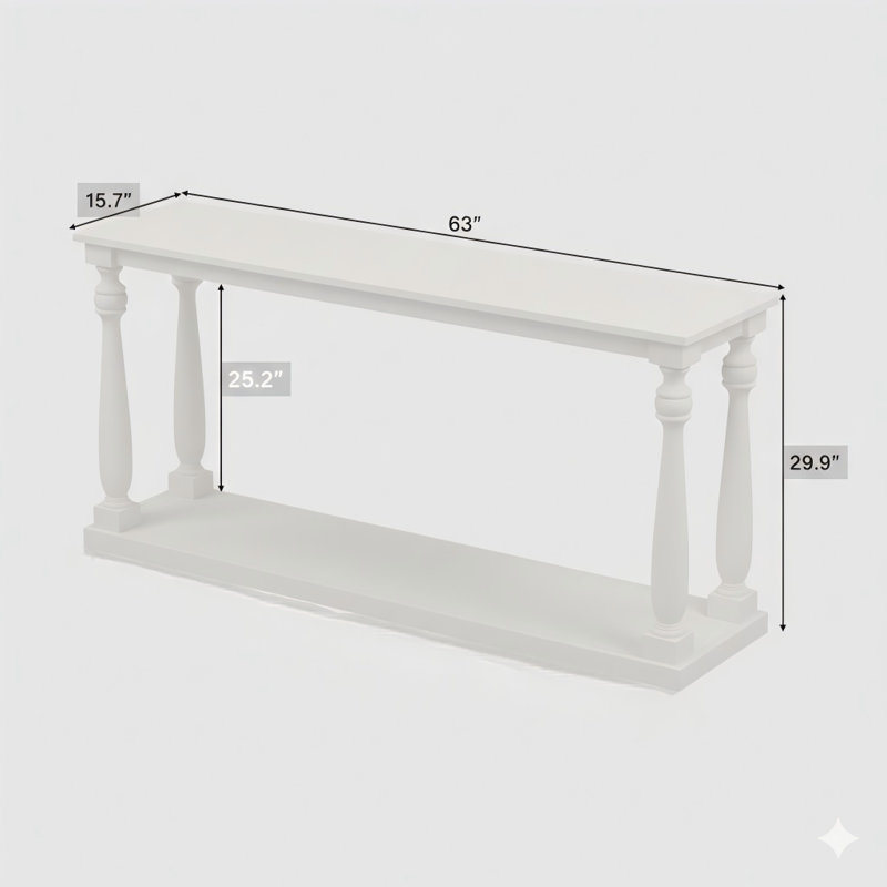 Console rétro à grain de bois rétro avec un design peu encombrant, comprenant une tablette inférieure et quatre pieds fuselés en bois massif. Une table d'entrée moderne et étroite pour les entrées, les couloirs, les salons ou les chambres.