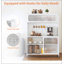 Armoire de cuisine, armoire de rangement haute avec portes en verre et tablettes réglables, armoire de cuisine, salon, salle à manger