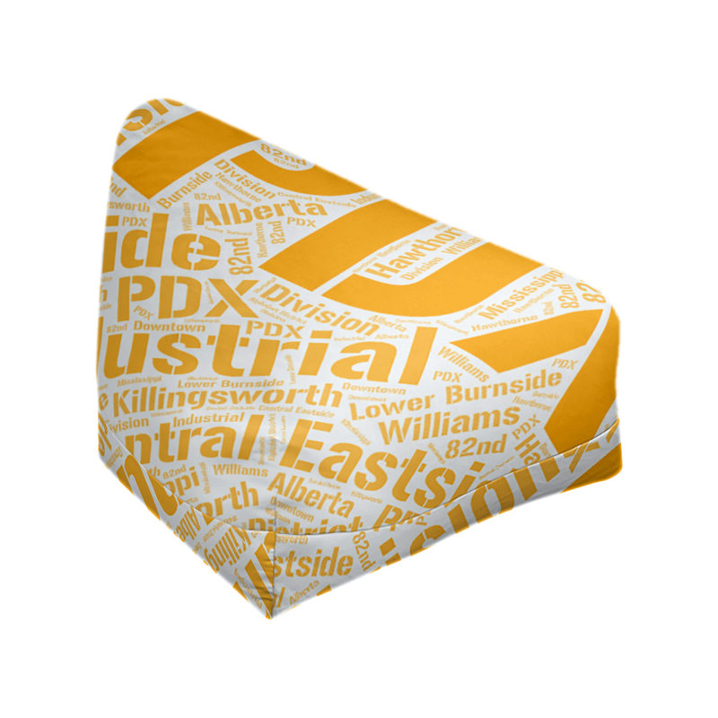 Classic Bean Bag, 30" H x 27" W x 25" D, Orange Polyester Blend, Portland
