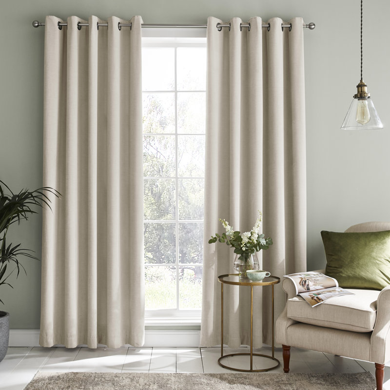 Abbott Semi Sheer Curtain Pair, 163 W x 229 D cm, Ivory
