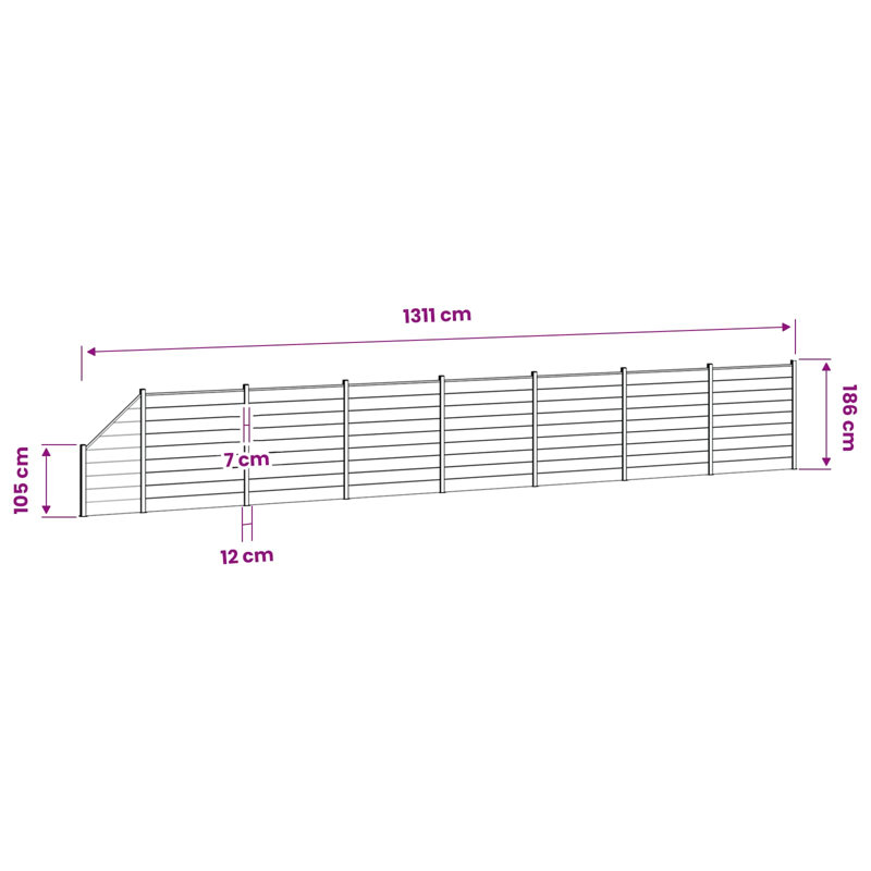 186 cm H Aluminium Fencing Kits Fencing, 8, 186cm H x 1311cm W