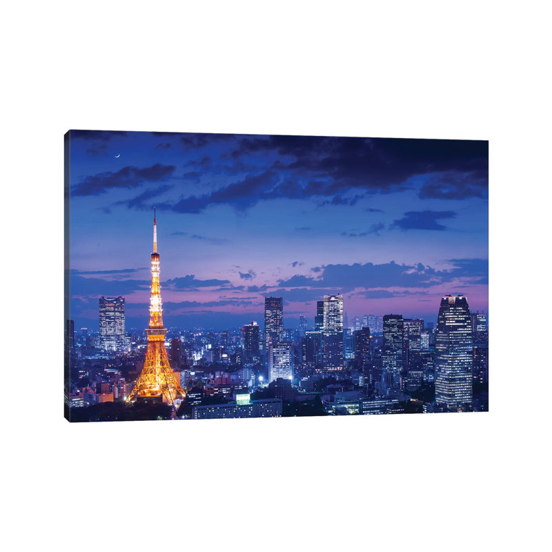 Tokyo Night View by Takao Kataoka - Wrapped Canvas Print, 45.72cm H x 66.04cm W x 3.81cm D