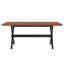 Table de salle à manger 71 po x 35,4 po en bois de noyer épissé, structure industrielle en forme de X pour 6 à 8 personnes-892605316