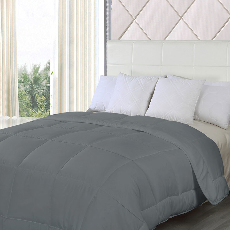 Waterford Home Goose Down Alternative Comforter - 4 Colors, King, Gray