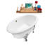 Baignoire de trempage sur pattes 65 "avec drain, pattes et plateau en bambou 65" Streamline-97549398-92844413
