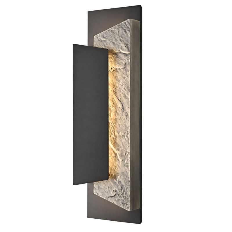 24" Meld Outdoor Aluminum Sconce in Charcoal Black Finish