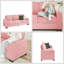Canapé moderne 3 places en molleton rose - Mobilier de salon confortable et élégant-712277186