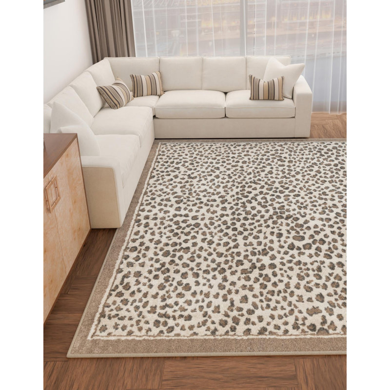 Tapis Pardus Teonni, Carré 10pi, Brown