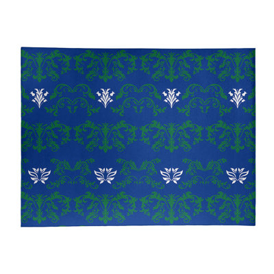 Tapis bleu / vert Damask