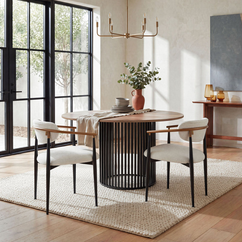 Chaises de salle à manger modernes COLAMY MATRIX, hauteur d'assise standard, beige, Beige