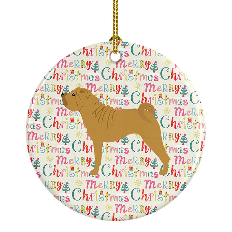 Ornement suspendu Shar Pei Merry Christmas