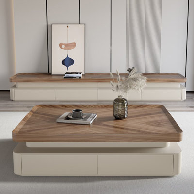 Table basse de plancher simple de style crème
