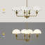 Lustre moderne / traditionnel à 4 lumières de 28 po de largeur avec métal, abat-jour en verre / métal pour salle à manger ou îlot de cuisine-1167808801