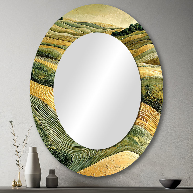 Miroir mural ovale vert, 43 po x 33 po