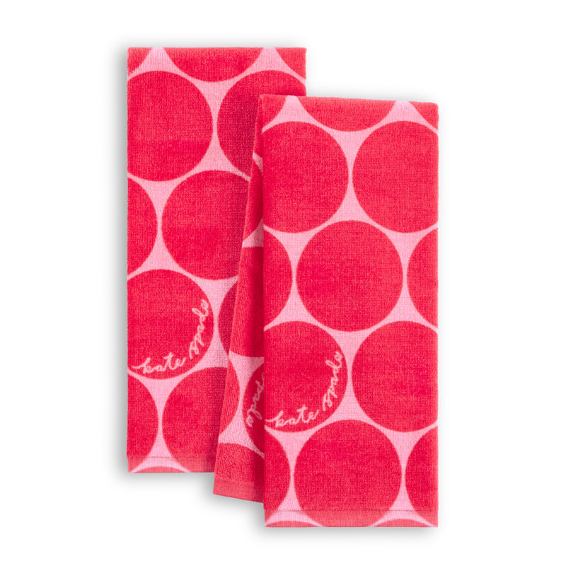 Loop And Dot Kitchen Towel Set, Red
