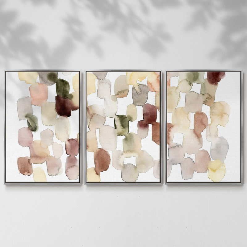 Melted Sediment III - Toile encadrée multi-pièces, H 24 po x l 48 po x P 2 po, Argent