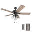 Ventilateur de plafond 52 po avec lumière DEL Lincoln Woods-897900325