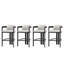 Tabouret de comptoir en aluminium, chaise de bar avec structure noire et coussin gris-1884945200