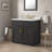 Bailey 36 in. Single Sink Freestanding Dark Ebony Wood Bathroom Vanity with White Stone Top, Backsplash, Brushed Gold-95774631-95774682-95774683