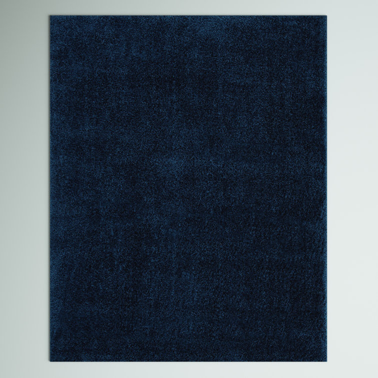 Tapis à poil long bleu marine Aeryn